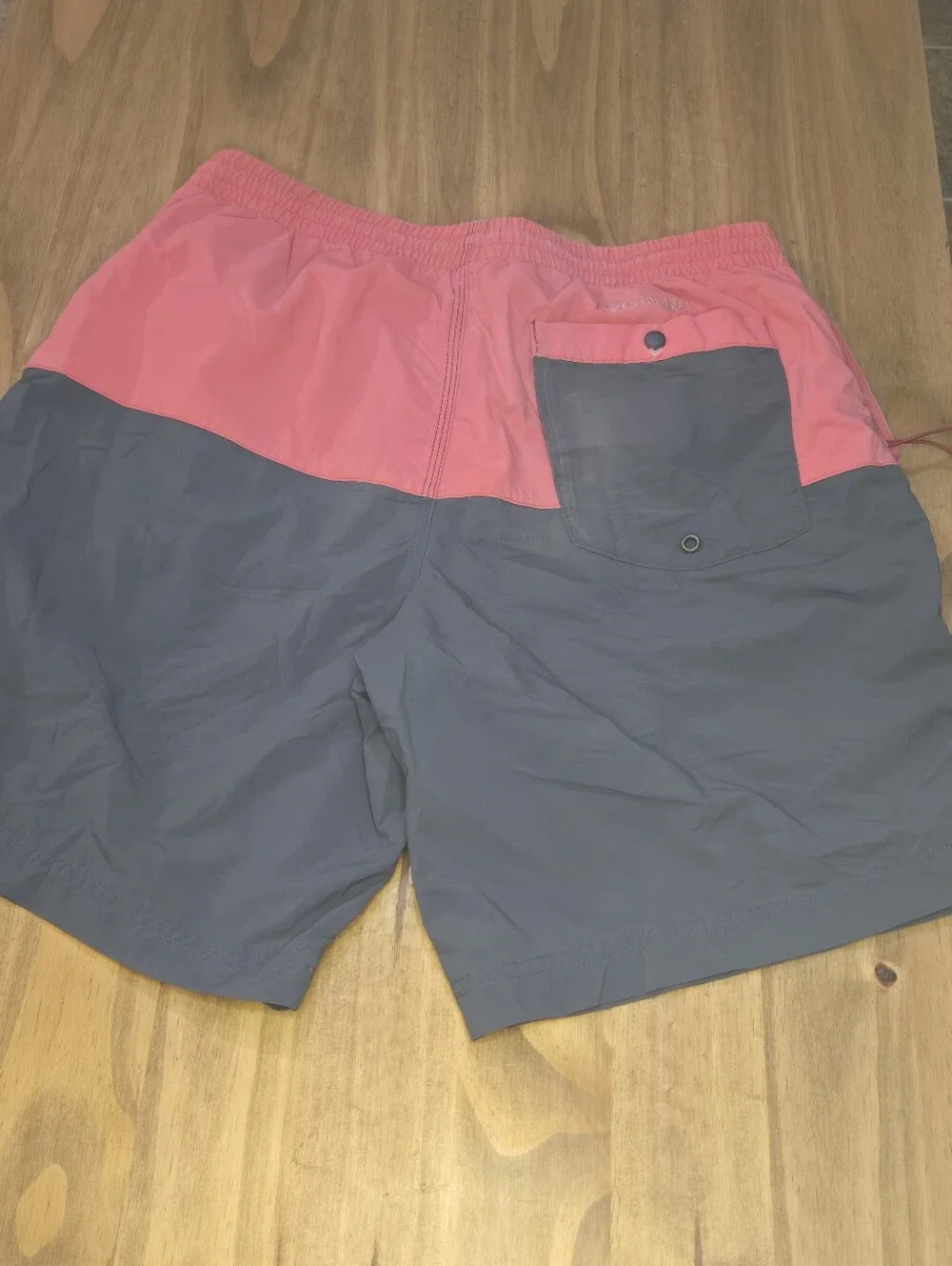 Columbia Men's Two-Tone Pink and Gray Swim Trunks
